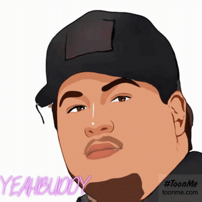 A Cartoon Of A Man Wearing A Black Hat With The Words Yeahbuddy Written Below Him GIF