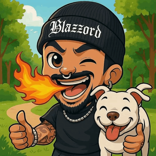 A Cartoon Of A Man Wearing A Blazzard Beanie GIF