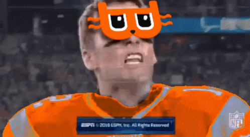 A Cartoon Of A Man Wearing A Cat Mask With The Nfl Logo On The Bottom Right GIF