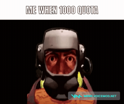 A Cartoon Of A Man Wearing A Gas Mask And A Helmet Says Me When 1000 Quota GIF