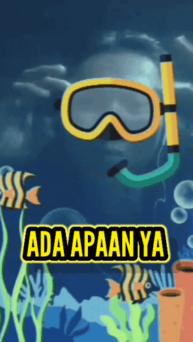 A Cartoon Of A Man Wearing A Goggles And A Snorkel With The Word Ada Aaanya On The Bottom GIF