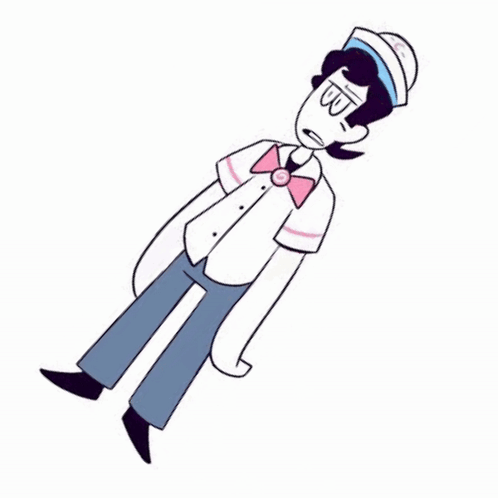 A Cartoon Of A Man Wearing A Hat , Bow Tie , And Glasses . GIF