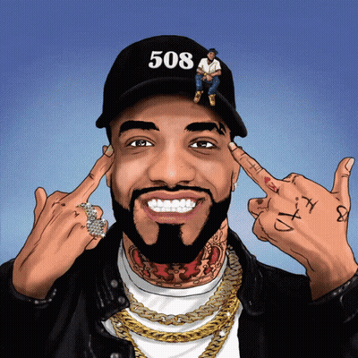 A Cartoon Of A Man Wearing A Hat That Says 508 GIF