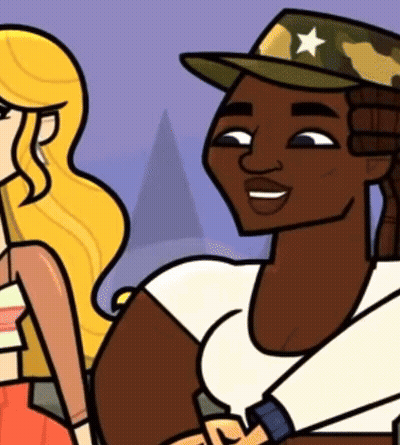 A Cartoon Of A Man Wearing A Hat With A Star On It Standing Next To A Woman . GIF