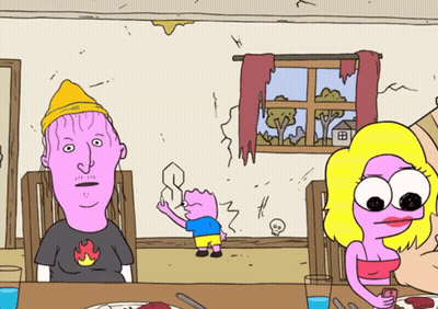 A Cartoon Of A Man Wearing A Shirt That Says Fire GIF