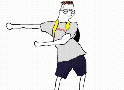 A Cartoon Of A Man Wearing A Shirt That Says ' Stanford ' GIF