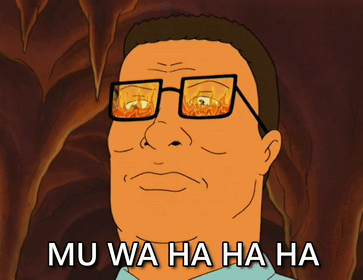 A Cartoon Of A Man Wearing Glasses And The Words Mu Wa Ha Ha Ha GIF