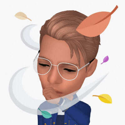 A Cartoon Of A Man Wearing Glasses With Leaves Coming Out Of His Head GIF