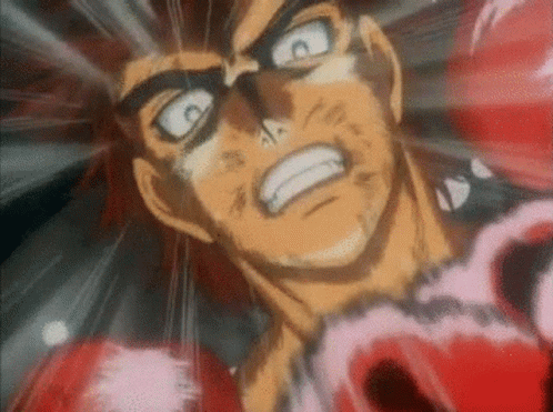 A Cartoon Of A Man Wearing Red Boxing Gloves With The Letter A On His Face GIF