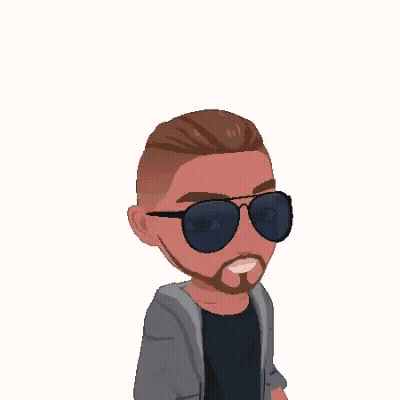 A Cartoon Of A Man Wearing Sunglasses And A Jacket With The Word Arch Above Him GIF