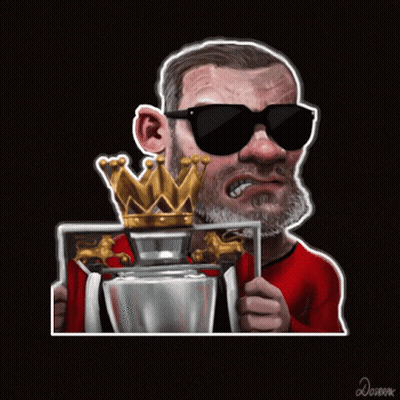 A Cartoon Of A Man Wearing Sunglasses Holding A Trophy With A Crown On It GIF