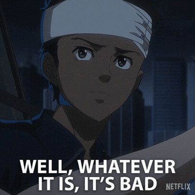 A Cartoon Of A Man With A Bandage On His Head Says Well Whatever It Is It 'S Bad Netflix GIF