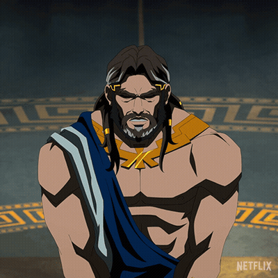 A Cartoon Of A Man With A Beard And A Blue Robe With The Word Netflix On The Bottom Right GIF