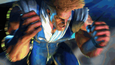 A Cartoon Of A Man With A Beard And A Blue Shirt Is Fighting GIF