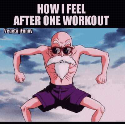 A Cartoon Of A Man With A Beard And Sunglasses Says " How I Feel After One Workout " GIF