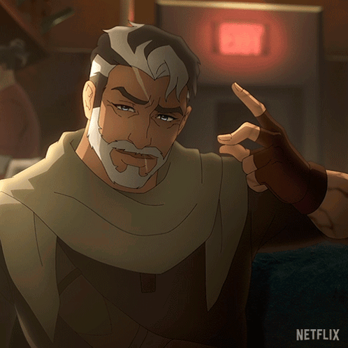 A Cartoon Of A Man With A Beard And The Word Netflix At The Bottom GIF