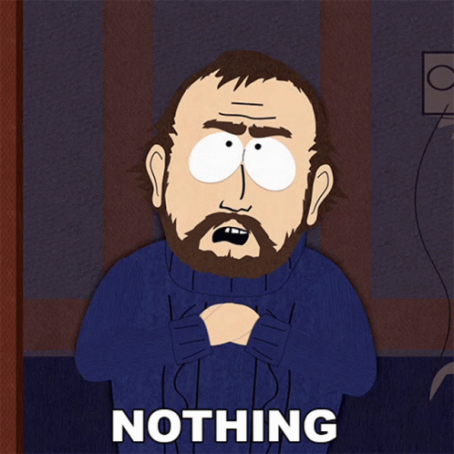 A Cartoon Of A Man With A Beard And The Word Nothing Behind Him GIF