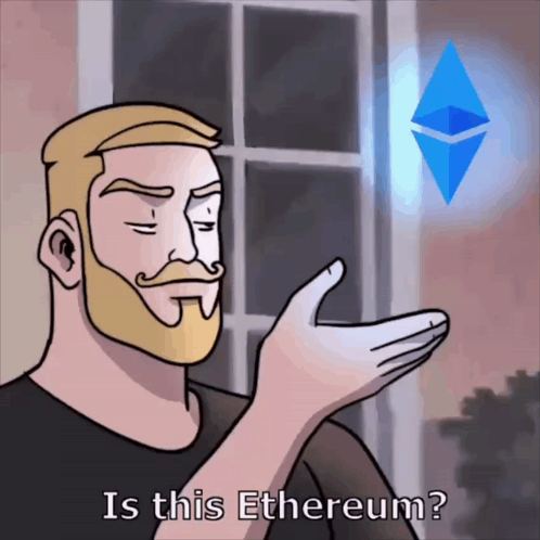 A Cartoon Of A Man With A Beard Asking If This Ethereum GIF