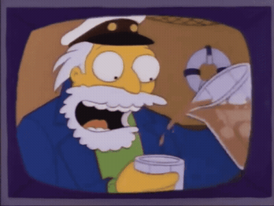 A Cartoon Of A Man With A Beard Holding A Can And A Glass GIF