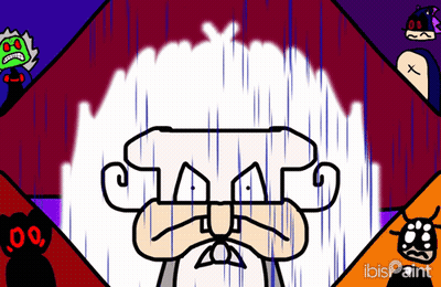 A Cartoon Of A Man With A Beard Is Surrounded By Other Cartoon Characters And The Word Ibispaint Is On The Bottom Right GIF
