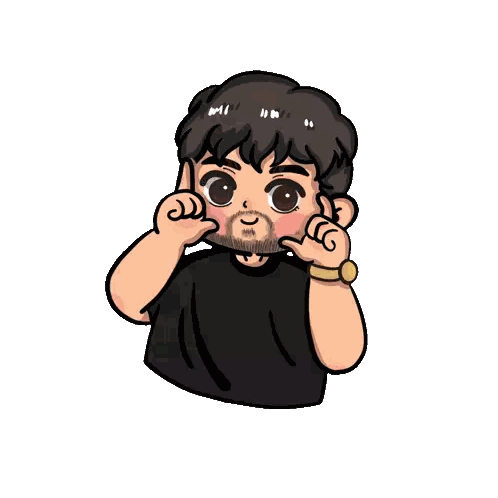 A Cartoon Of A Man With A Beard Making A Face Sticker