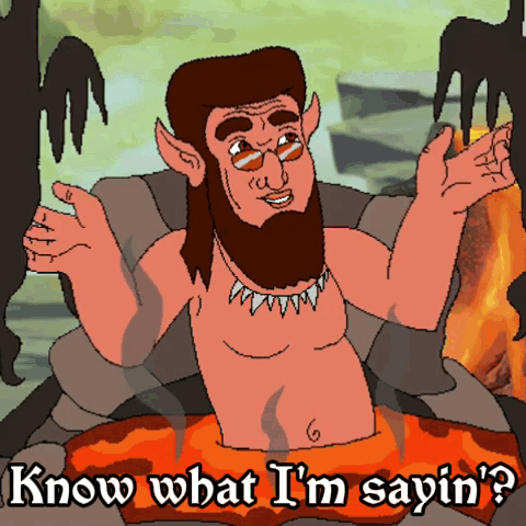A Cartoon Of A Man With A Beard Saying Know What I M Sayin ' GIF