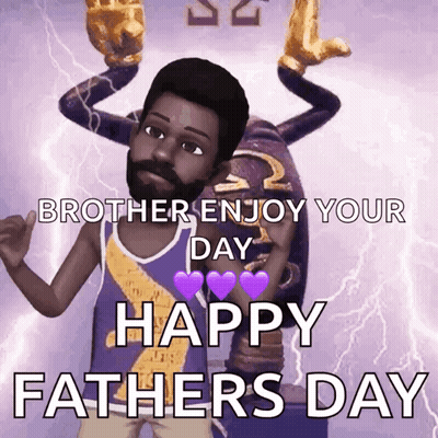 A Cartoon Of A Man With A Beard Says " Brother Enjoy Your Day Happy Fathers Day " GIF