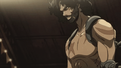 A Cartoon Of A Man With A Beard Screaming With His Mouth Open GIF