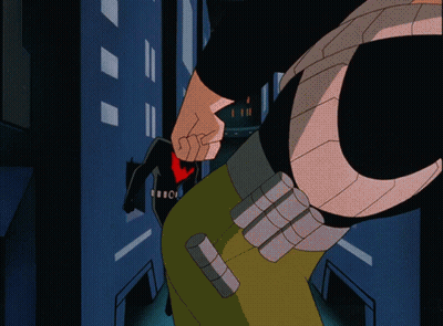 A Cartoon Of A Man With A Belt That Says ' I ' On It GIF