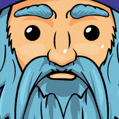 A Cartoon Of A Man With A Blue Beard GIF