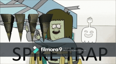 A Cartoon Of A Man With A Fork And The Words Filmora 9 On The Bottom GIF