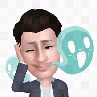 A Cartoon Of A Man With A Ghost Behind His Face GIF