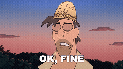 A Cartoon Of A Man With A Hat And The Words Ok Fine Below Him GIF