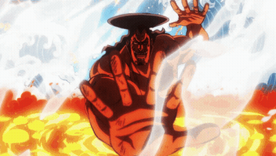 A Cartoon Of A Man With A Hat On His Head Surrounded By Flames GIF