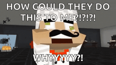 A Cartoon Of A Man With A Mustache Says How Could They Do This To Me ? GIF