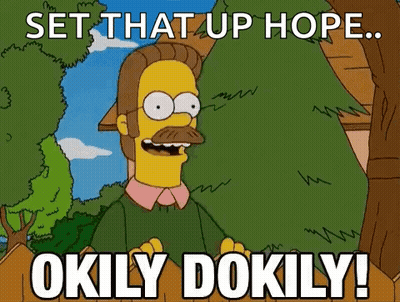 A Cartoon Of A Man With A Mustache Says Set That Up Hope ... Okily Dokily ! GIF