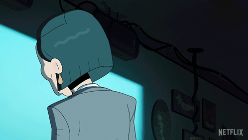 A Cartoon Of A Man With A Netflix Logo On The Bottom GIF