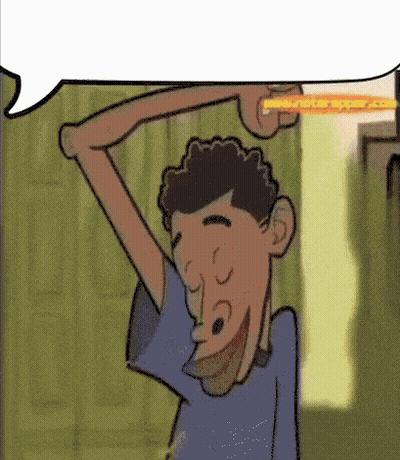 A Cartoon Of A Man With A Pencil In His Hand GIF