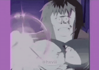A Cartoon Of A Man With A Purple Background And The Hashtag Hxviii GIF