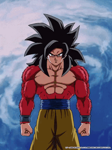 A Cartoon Of A Man With A Red Shirt And Black Hair GIF