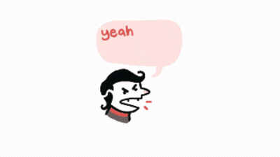 A Cartoon Of A Man With A Speech Bubble That Says " Yeah Maybe If I Was Weird " GIF