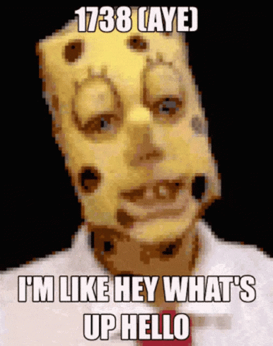 A Cartoon Of A Man With A Spongebob Mask On His Face GIF