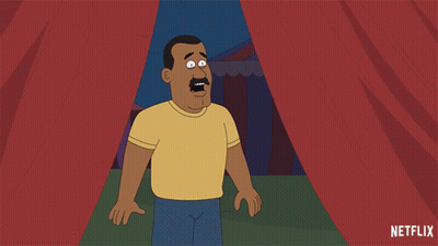 A Cartoon Of A Man With A Surprised Look On His Face And The Word Netflix On The Bottom GIF