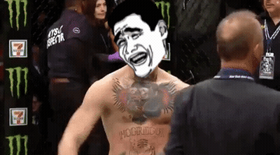 A Cartoon Of A Man With A Tattoo On His Chest That Says ' Mcgregor ' GIF