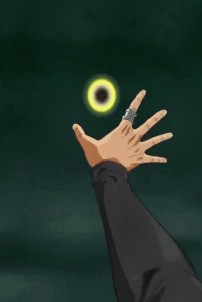 A Cartoon Of A Man With A Yellow Circle In Front Of Him GIF