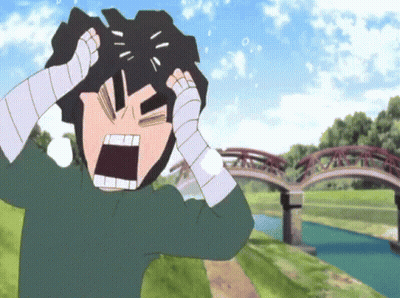 A Cartoon Of A Man With Bandages On His Hands Screaming GIF
