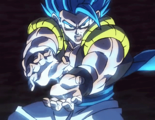 A Cartoon Of A Man With Blue Hair And A Yellow Jacket GIF