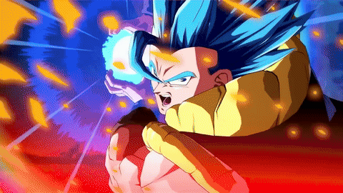 A Cartoon Of A Man With Blue Hair And Yellow Pants GIF