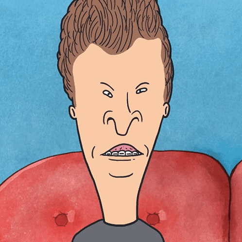 A Cartoon Of A Man With Braces On His Teeth And The Word Yup Below Him GIF