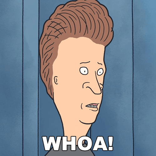 A Cartoon Of A Man With Braces On His Teeth And The Words Whoa Below Him GIF